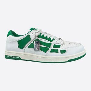 Amiri Green & White Skeleton Low Top Sneakers